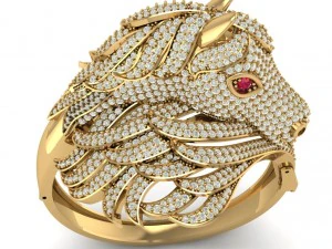 馬のゴールドバングル 3Dプリントモデル