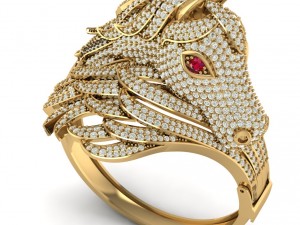 gold bangle with horse Modèles 3D en vedette