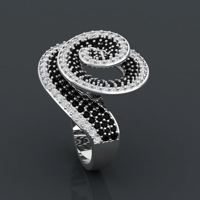 white gold women ring with diamond 3D Print Model .c4d .max .obj .3ds .fbx .lwo .lw .lws