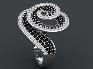 white gold women ring with diamond 3D Print Model