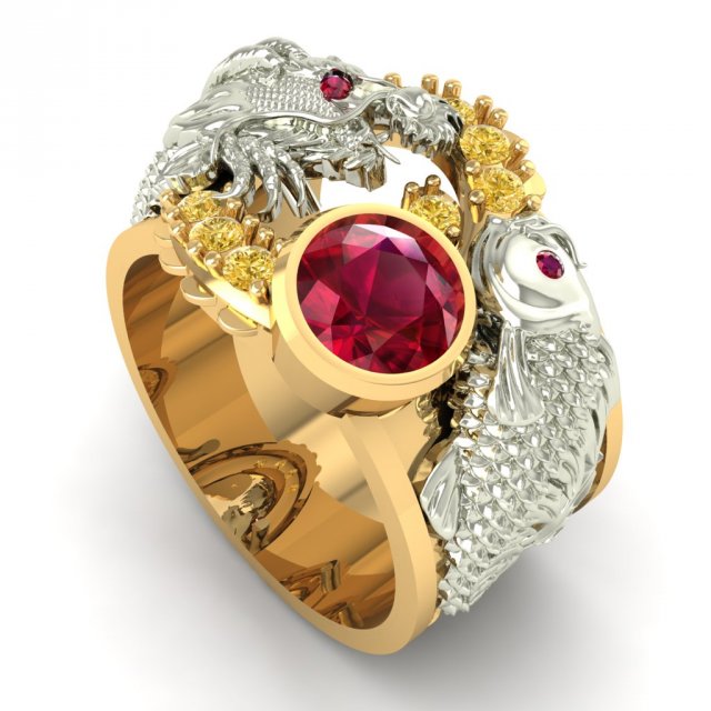 Download gold ring with ruby 3D Model