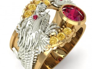 gold ring with ruby Modèles 3D en vedette