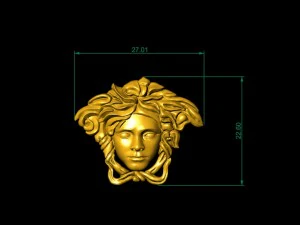 gold versace for ring pendent bracelet earing 3D Print Model