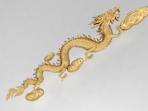 golden dragon for rings anh watch bracelet 3D Print Model