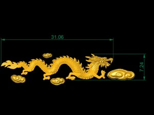 golden dragon for rings anh watch bracelet 3D Print Model