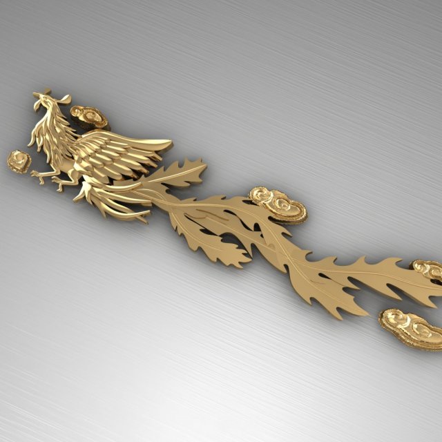 golden phoenix for ring watch bracelet decor 3D Print Model .c4d .max .obj .3ds .fbx .lwo .lw .lws