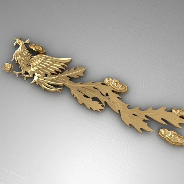 golden phoenix for ring watch bracelet decor 3D Print Model .c4d .max .obj .3ds .fbx .stl .blend 