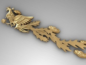 golden phoenix for ring watch bracelet decor 3D Print Model