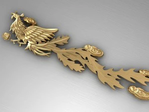 golden phoenix for ring watch bracelet decor 3D Print Model