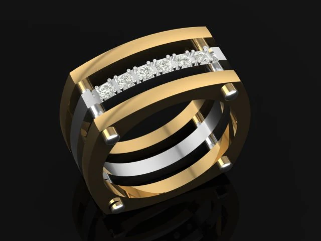 amazing men ring with diamond 3D Print Model .c4d .max .obj .3ds .fbx .stl .blend 
