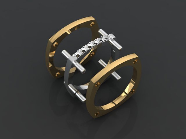 Download amazing men ring with diamond 3D Model