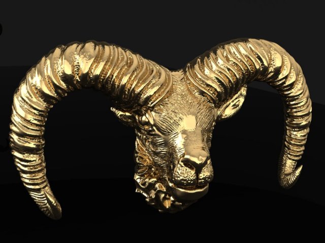 Download golden goat for pendants or home decoration 3D Model