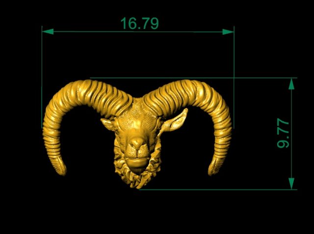 Download golden goat for pendants or home decoration 3D Model