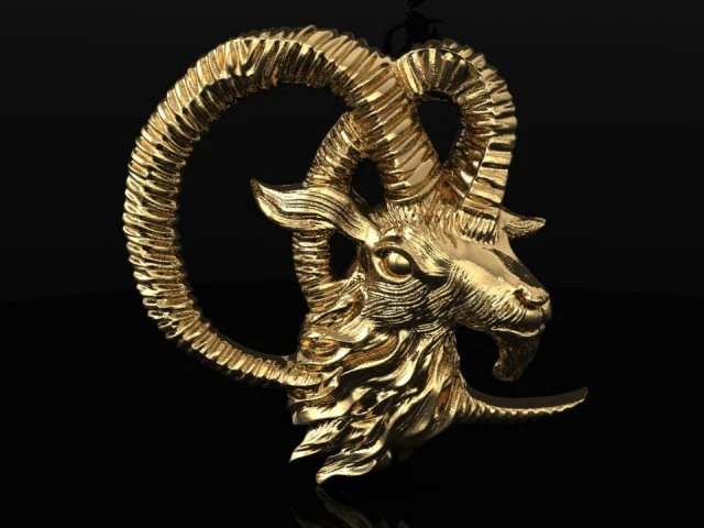 golden goat for pendants and house decor format 1 3D Print Model .c4d .max .obj .3ds .fbx .stl .blend