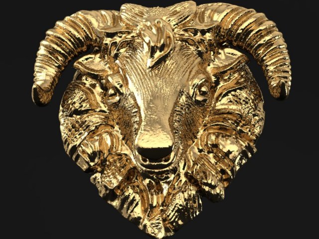 golden goat for pendants and house decor format 2 3D Print Model .c4d .max .obj .3ds .fbx .lwo .lw .lws