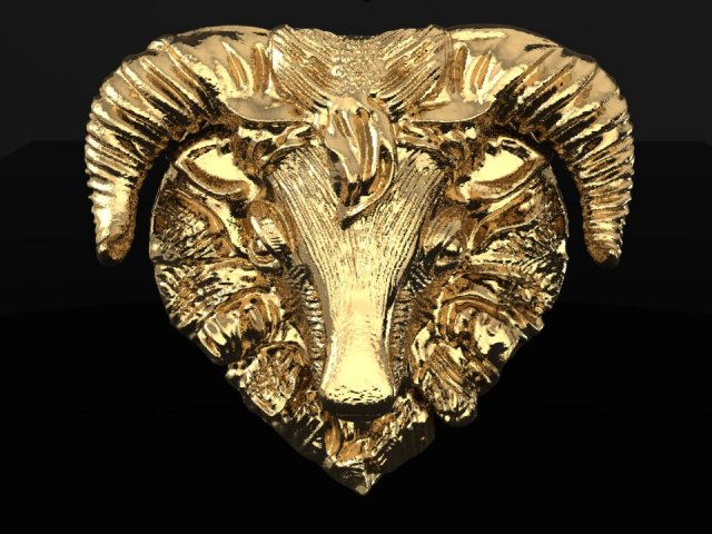Download golden goat for pendants and house decor format 2 3D Model