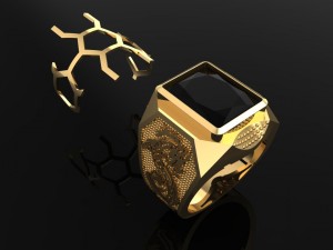 golden men ring 3D-printmodel