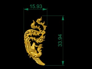 3d golden phoenix for ring pendant decor charm Modelo de Impressão 3D