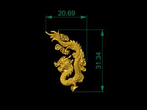 3d golden dragon for ring pendant watch 3D Print Model
