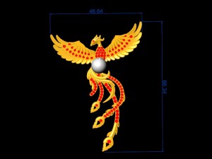 3d golden phoenix pendant Modello di stampa 3D
