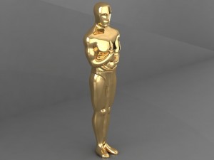 3d golden oscar statue decor 3D Model
