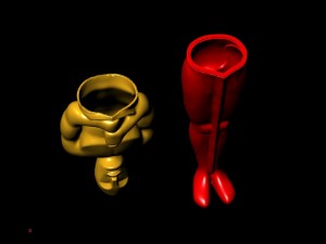 3d golden oscar statue decor 3D Model