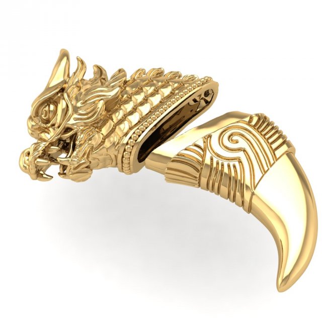 3d golden dragon for tiger tooth 3D Print Model .c4d .max .obj .3ds .fbx .lwo .lw .lws