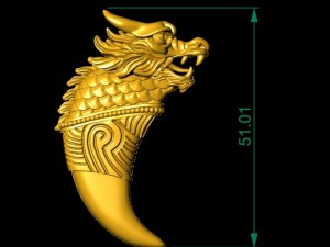3d golden dragon for tiger tooth Modèles 3D en vedette