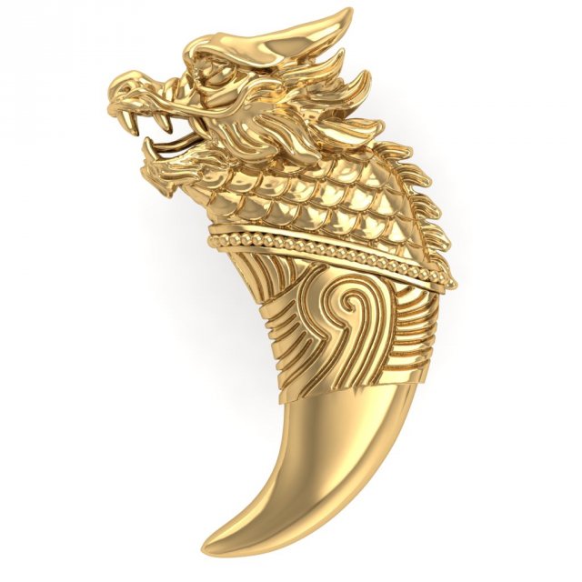 Download 3d golden dragon for tiger tooth 3D Model
