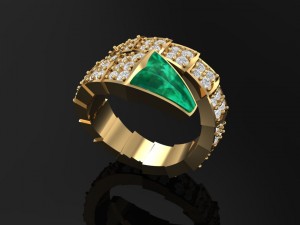 3d golden snake ring 3D Print Model