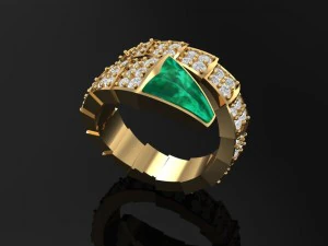 3d golden snake ring Modelo de impresión 3D
