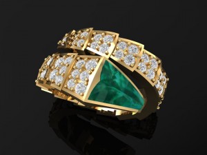 3d golden snake ring 3D 打印模型