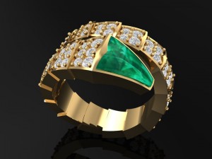 3d golden snake ring 3D 打印模型