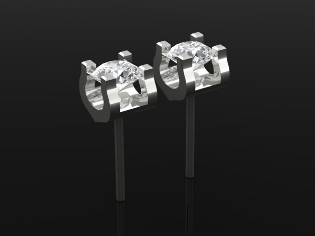 Download tj 62 3d platinum diamond earring 3D Model