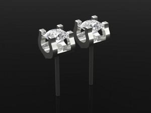 tj 62 3d platinum diamond earring 3D-printmodel