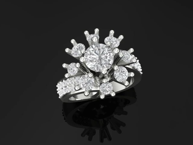 tj 64 3d white gold diamond earring 3D Print Model .c4d .max .obj .3ds .fbx .stl .blend 