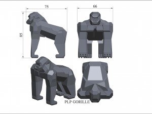 plp gorille 3D-Druckmodell