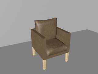 leather armchair 3D Model .c4d .max .obj .3ds .fbx .stl .blend 