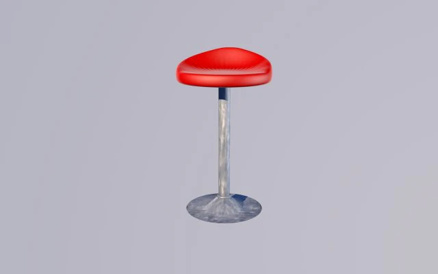leather bar stool 3D Model .c4d .max .obj .3ds .fbx .stl .blend 
