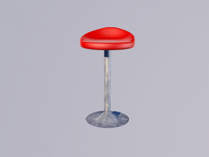 leather bar stool 3D 模型