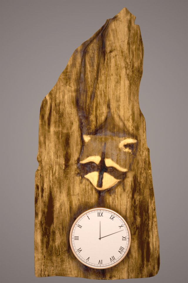 wooden clock 3D 模型 .c4d .max .obj .3ds .fbx .stl .blend
