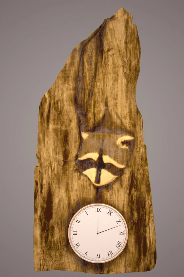 wooden clock 3D Model .c4d .max .obj .3ds .fbx .stl .blend 
