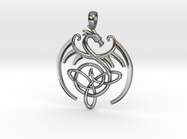 dragon celtic knot pendant Modello di stampa 3D .c4d .max .obj .3ds .fbx .stl .blend 