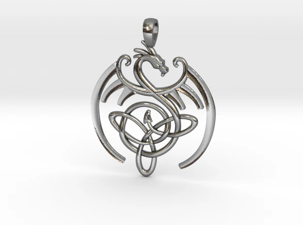 dragon celtic knot pendant 3D Print Model .c4d .max .obj .3ds .fbx .stl .blend
