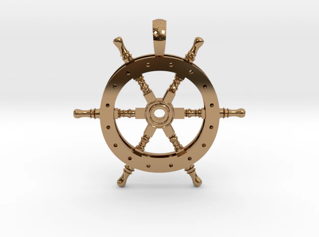 ship wheel pendant 3D Print Model .c4d .max .obj .3ds .fbx .stl .blend 