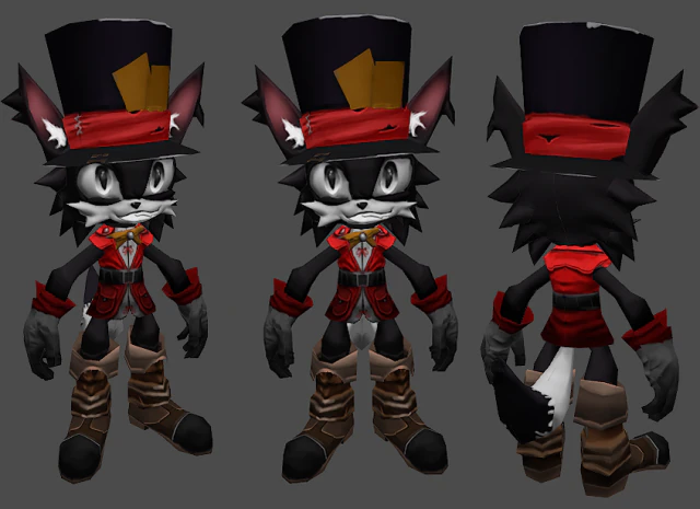 gambler cat 3D Model .c4d .max .obj .3ds .fbx .stl .blend