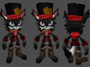 gambler cat 3D Model