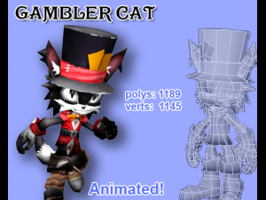 gambler cat Modello 3D