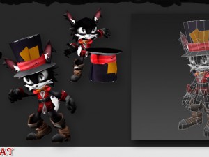 gambler cat Modello 3D