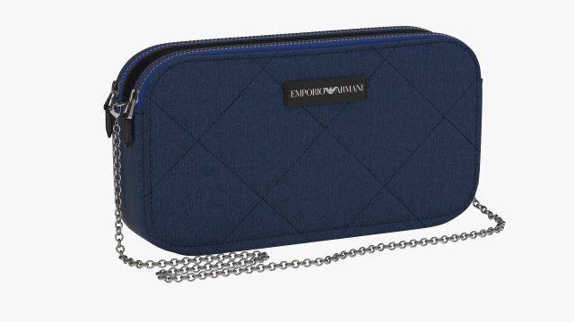 armani matelass denim smartphone mini bag 3D Model .c4d .max .obj .3ds .fbx .stl .blend